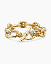 DY Mercer® Chain Bracelet in 18K Yellow Gold with Diamonds, 20mm